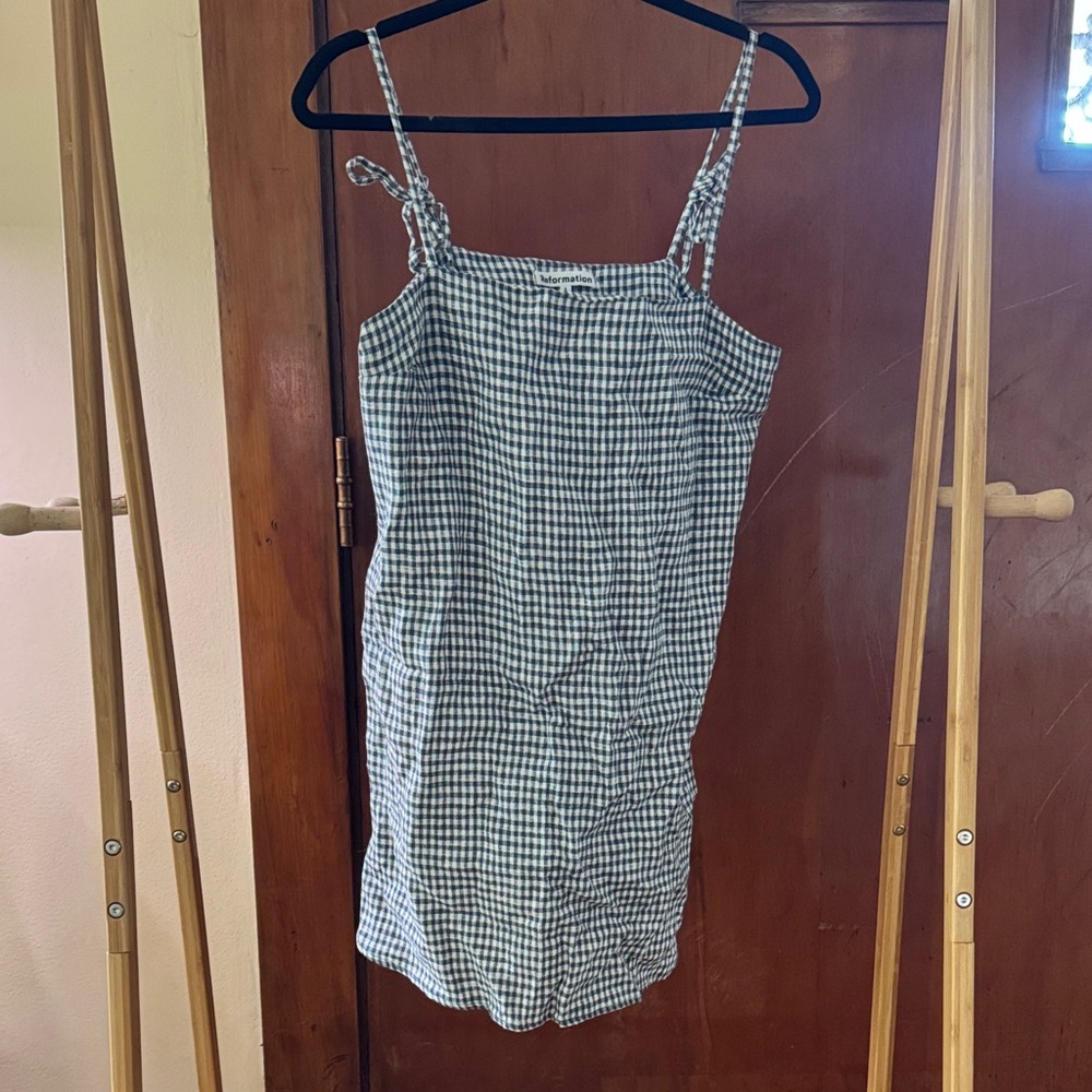 Reformation Navy and White Gingham Mini Dress